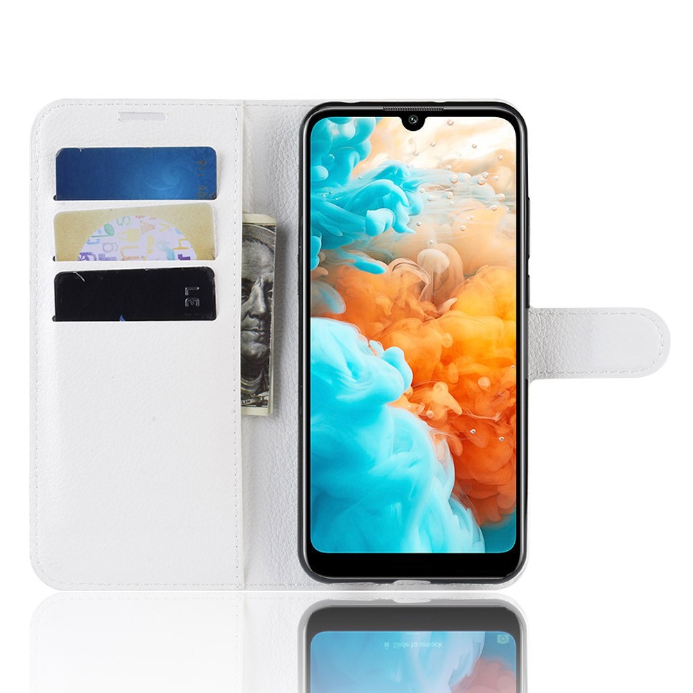  Huawei Y6 (2019) - Litchi Plånboksfodral - Vit