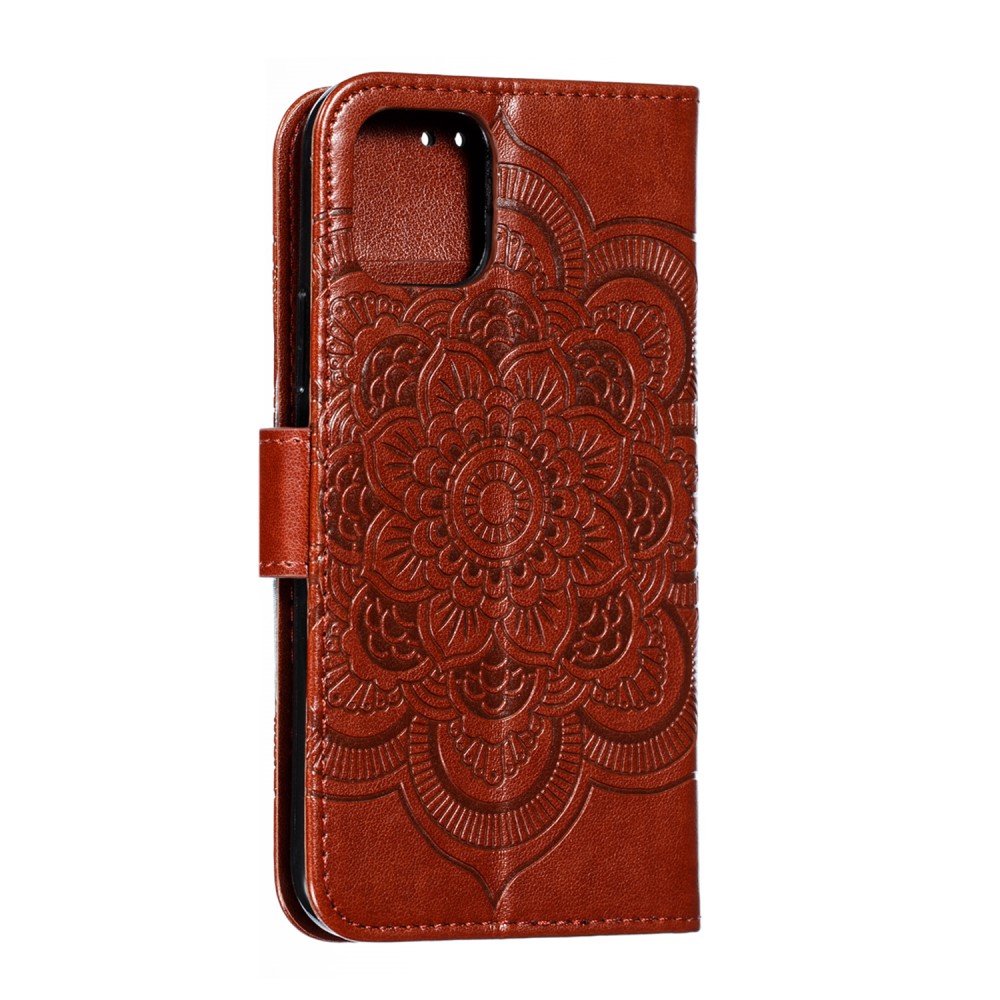  iPhone 11 Pro - Plånboksfodral Mandala - Brun