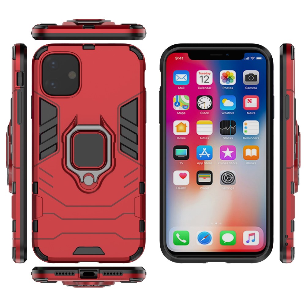  iPhone 11 - Armour Ring Skal - Funkar med magnethållare - Röd