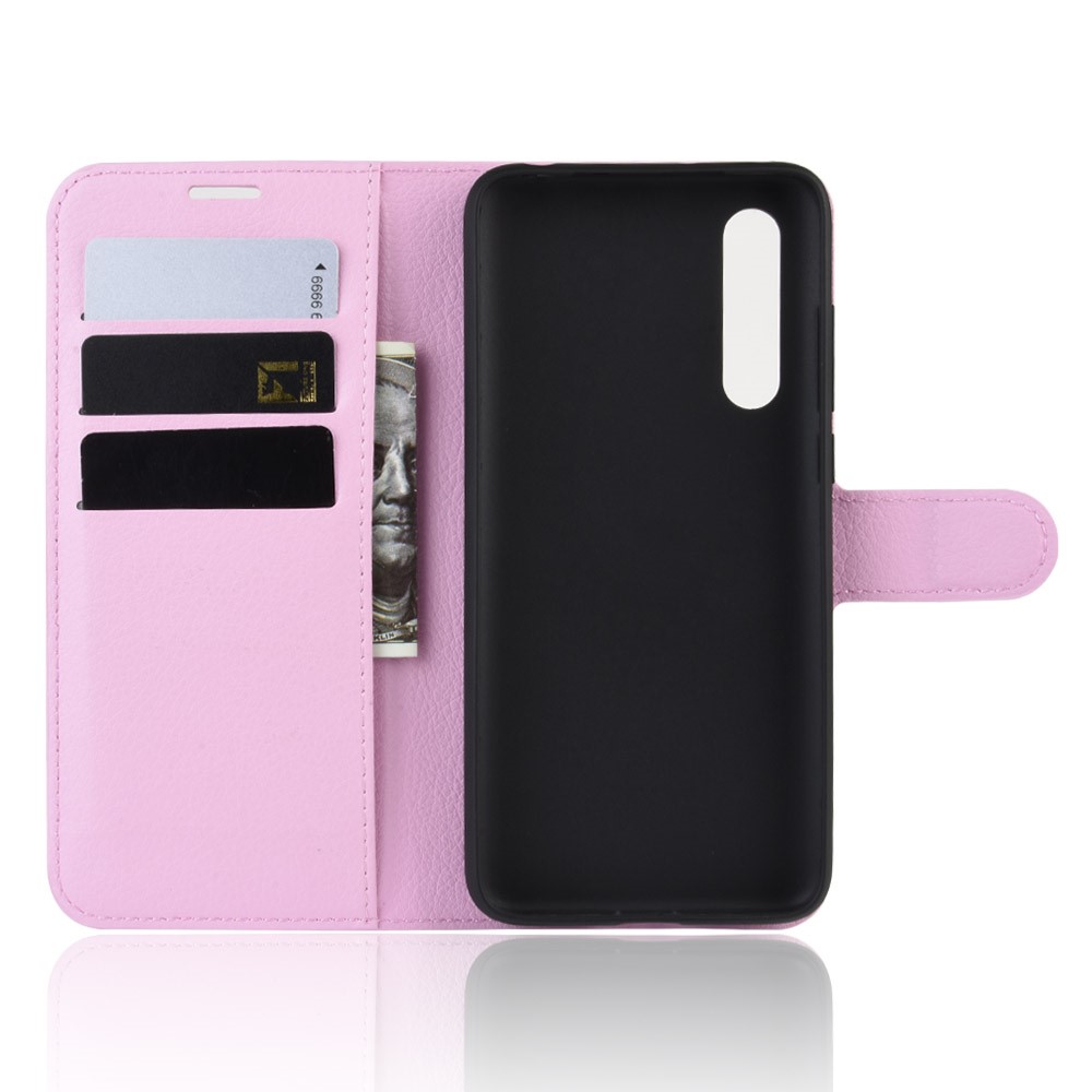  Xiaomi Mi A3 - Litchi Plånboksfodral - Ljus Rosa
