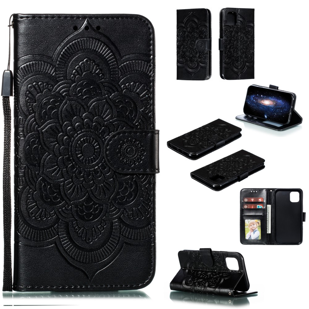  iPhone 11 - Sun Mandala Plånboksfodral - Svart