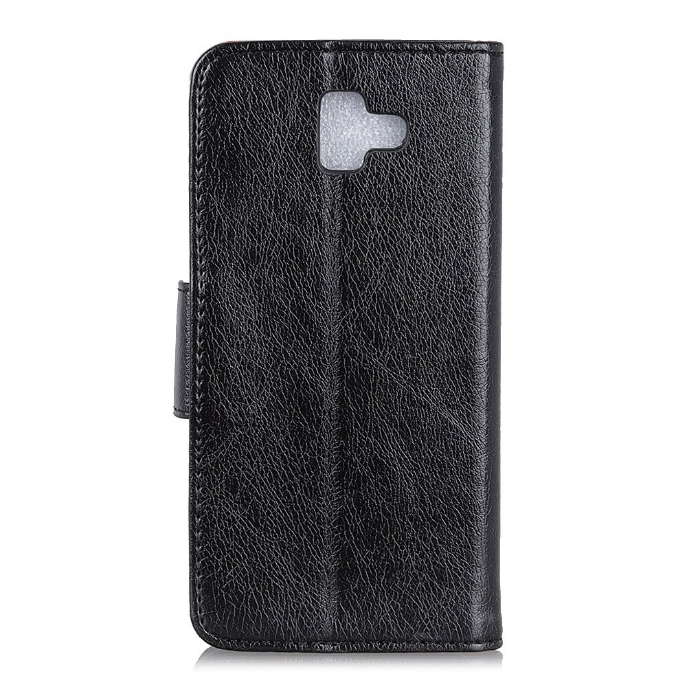  Samsung Galaxy J6 Plus - Premium Split Läder Plånboksfodral - Svart