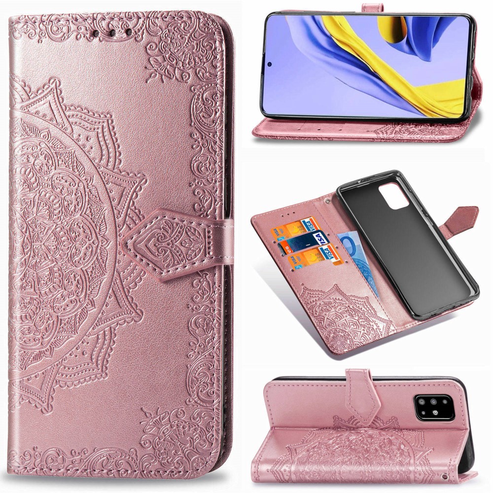  Samsung Galaxy A51 - Mandala Plånboksfodral - Roséguld
