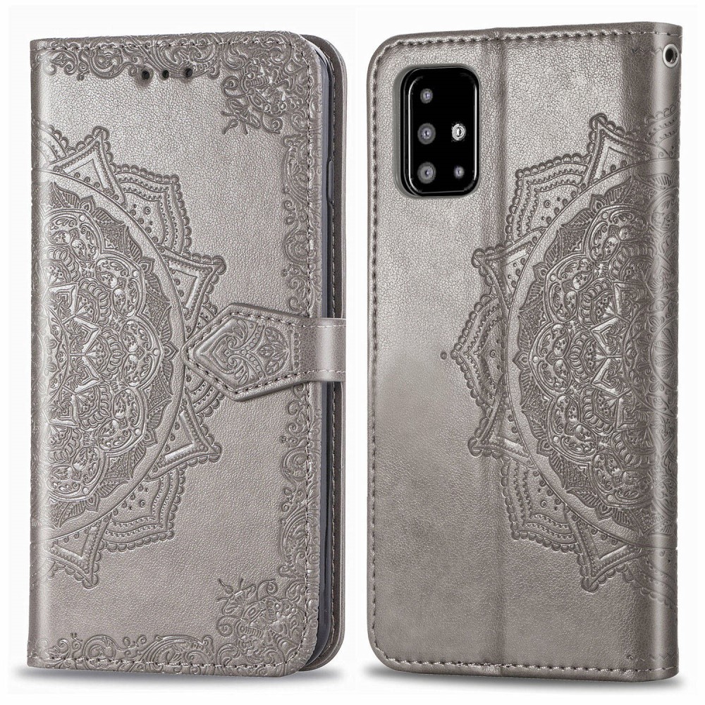  Samsung Galaxy A51 - Mandala Plånboksfodral - Grå