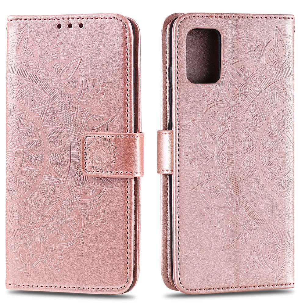  Samsung Galaxy A51 - Mandala Plånboksfodral - Roséguld