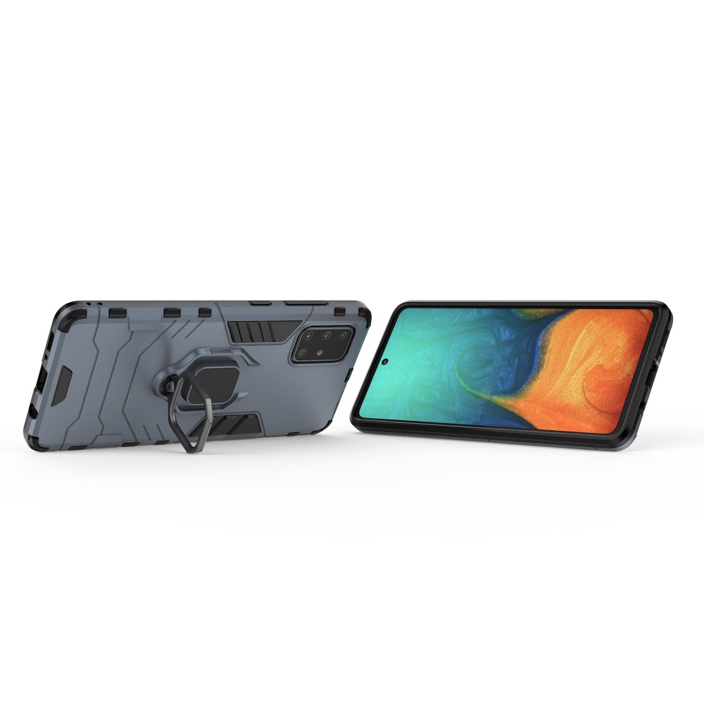  Samsung Galaxy A71 - Hybrid Ring Skal - Navy Blue