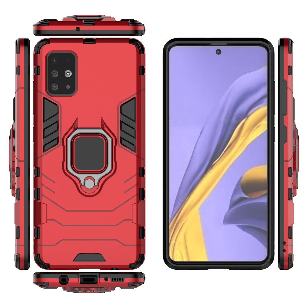  Samsung Galaxy A51 - Hybrid Ring Skal - Röd