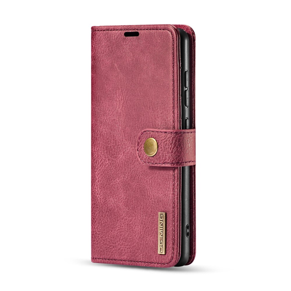 DG.MING Samsung Galaxy A51 - DG.MING Plånboksfodral/Magnet Skal - Vinröd