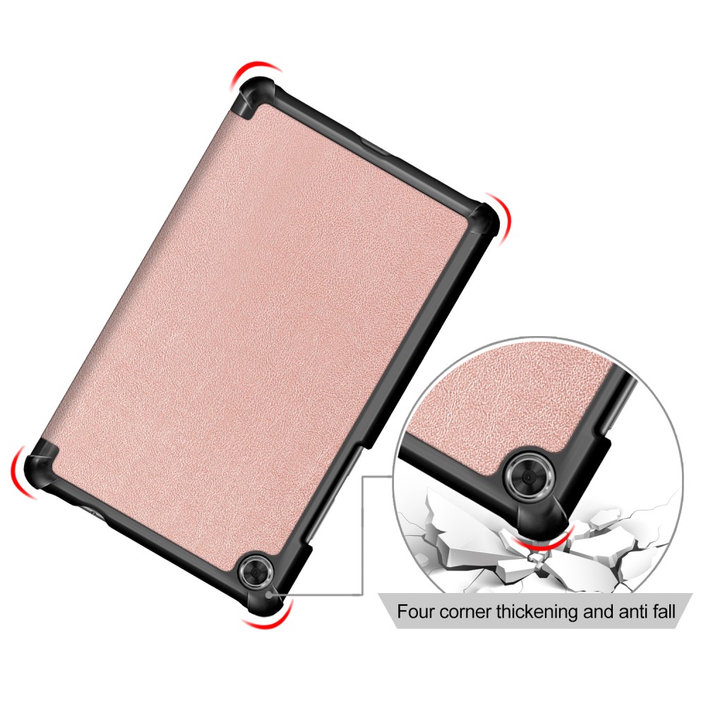  Lenovo Tab M8 2nd Gen (HD) Litchi Tri-Fold Fodral Roséguld