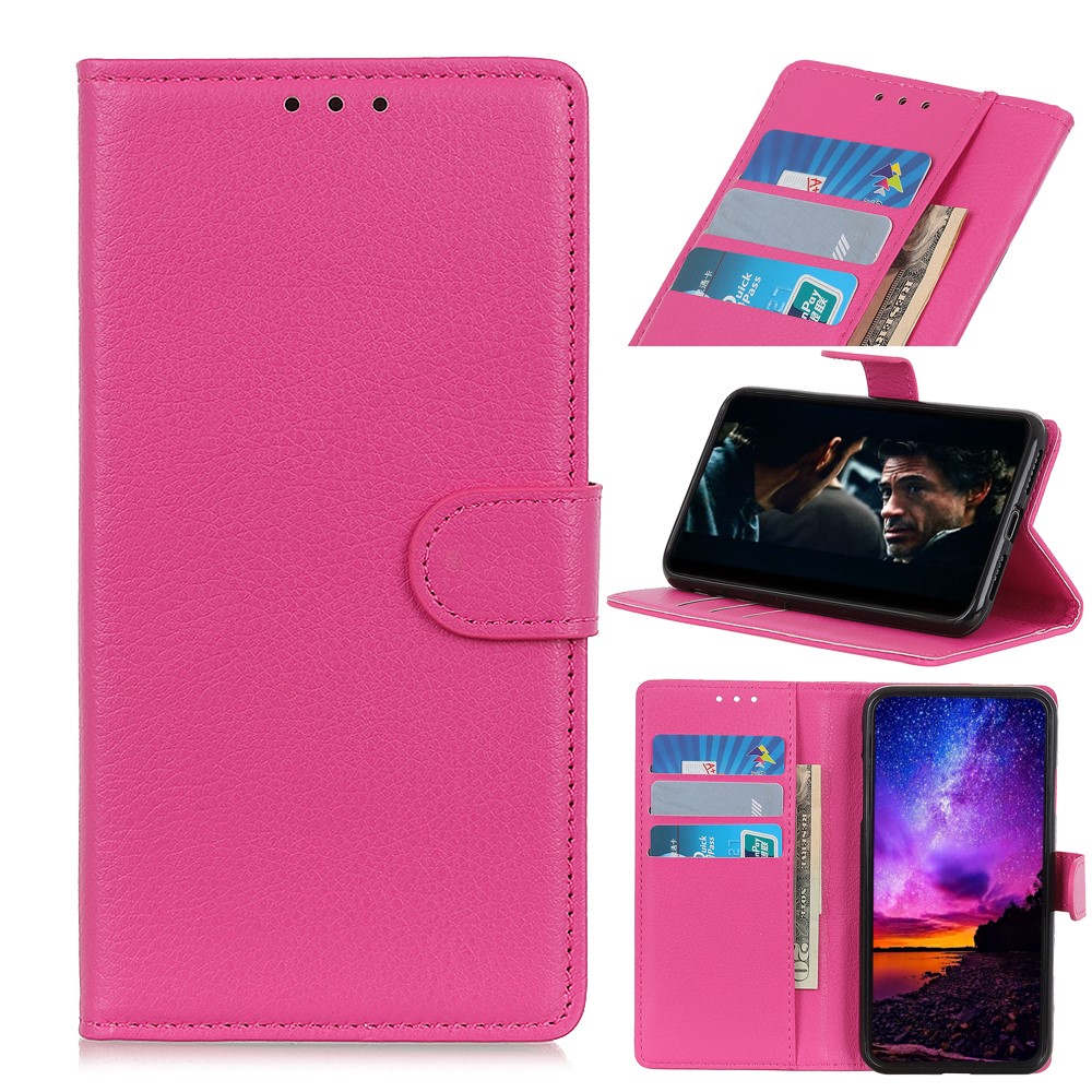  Samsung Galaxy S20 Plus - Litchi Plånboksfodral - Rosa