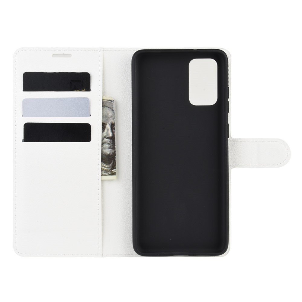  Samsung Galaxy S20 Plus - Litchi Plånboksfodral - Vit