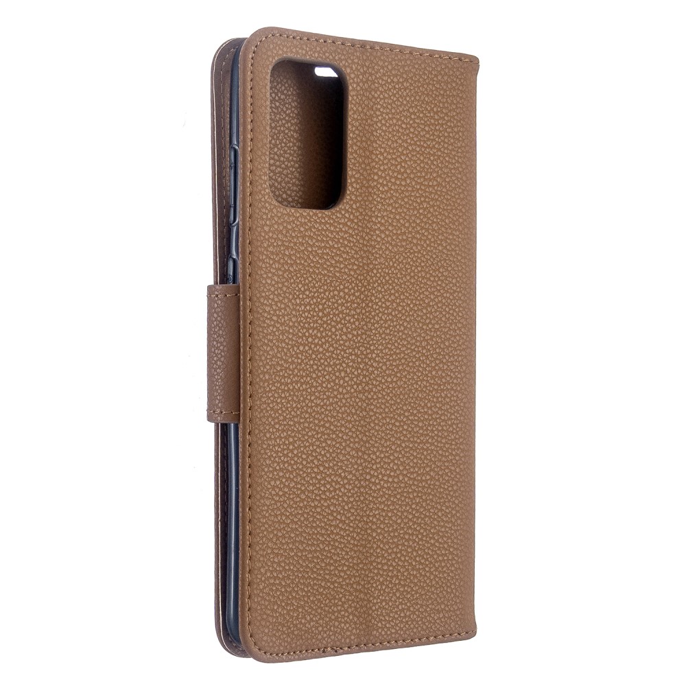  Samsung Galaxy S20 Plus - Litchi Plånboksfodral - Brun