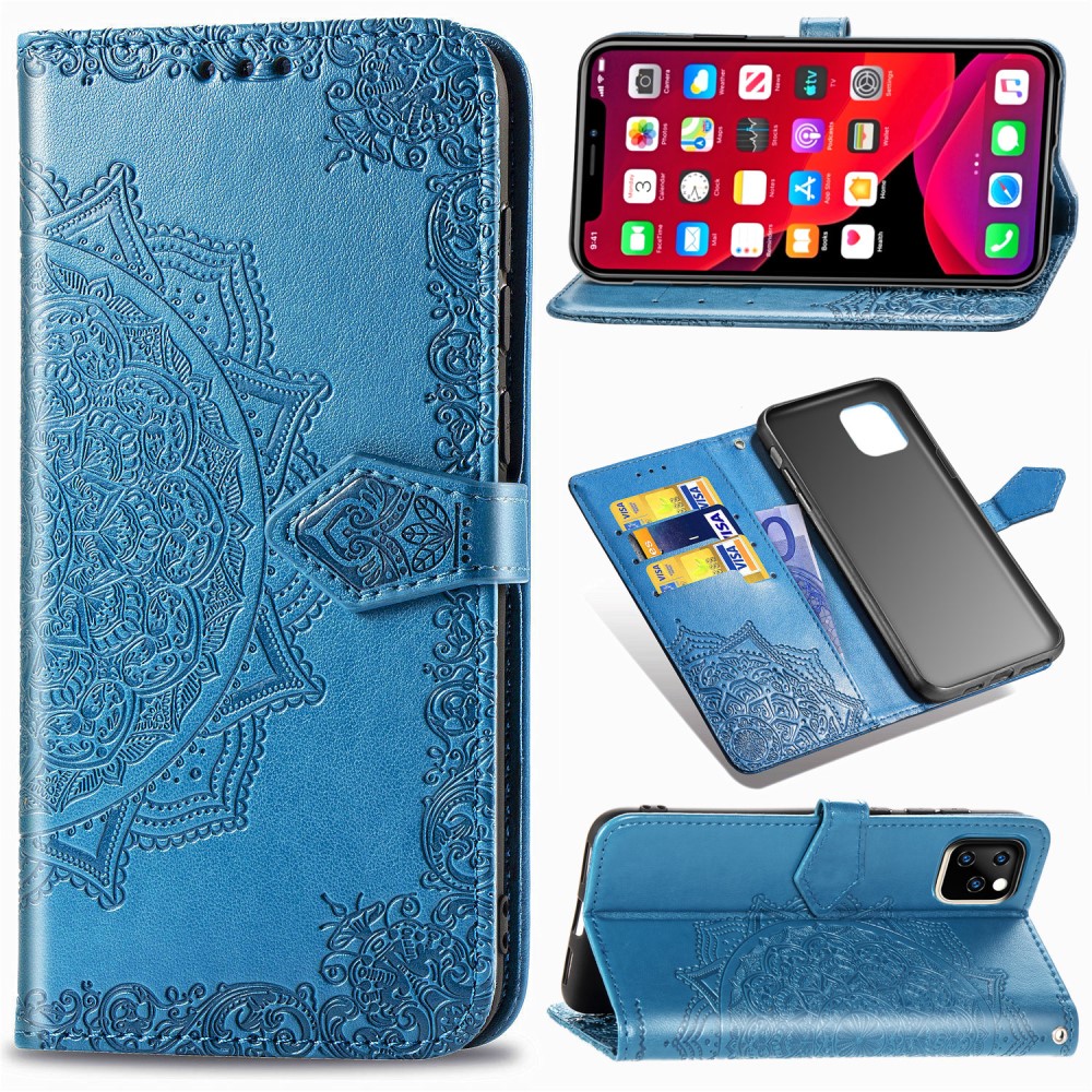  iPhone 11 - Plånboksfodral Mandala - Blå