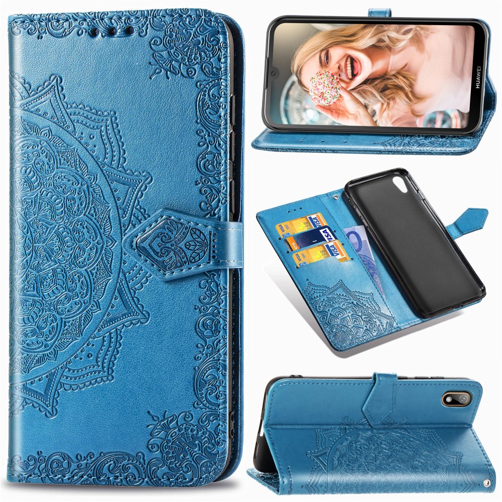  Huawei Y5 (2019) - Plånboksfodral Mandala - Blå