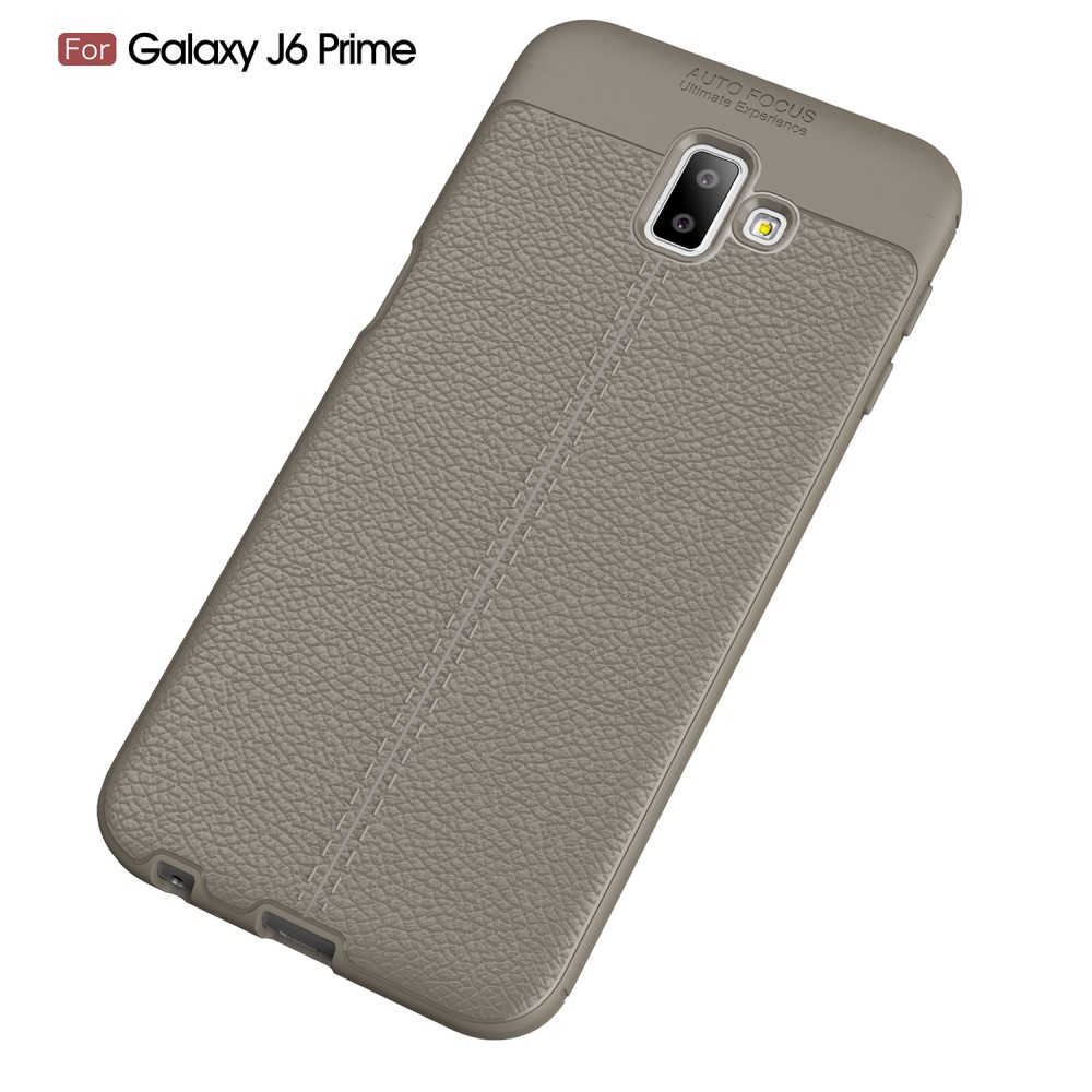 Samsung Galaxy J6 Plus - Litchi läderskal - Grå