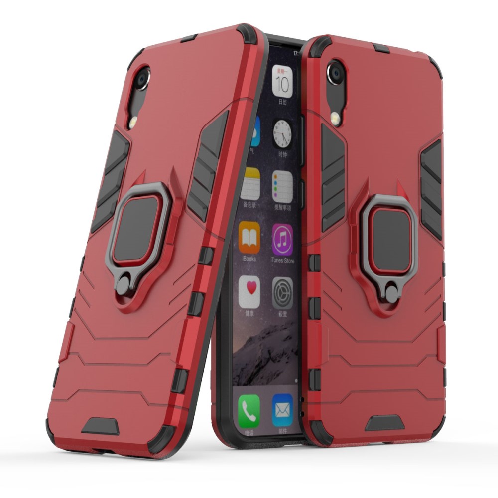  Huawei Y6 (2019) - Armour Ring Skal Funkar med magnethållare - Röd