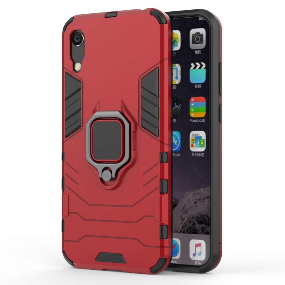 Huawei Y6 (2019) - Armour Ring Skal Funkar med magnethållare - Röd