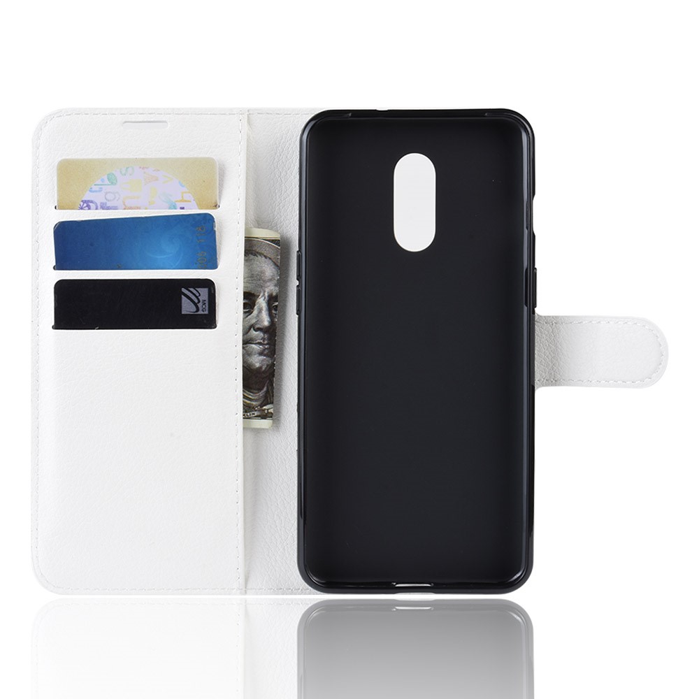  OnePlus 7 - Litchi Plånboksfodral - Vit