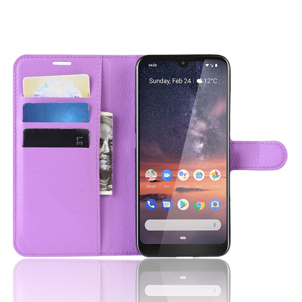  Nokia 3.2 - Litchi Plånboksfodral - Lila