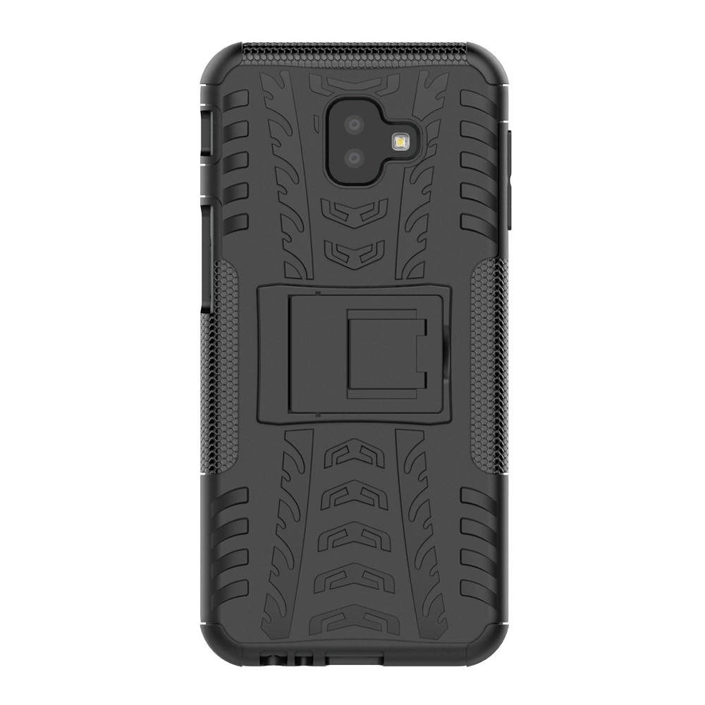  Samsung Galaxy J6 Plus - Stöttåliga skalet med stöd - Svart