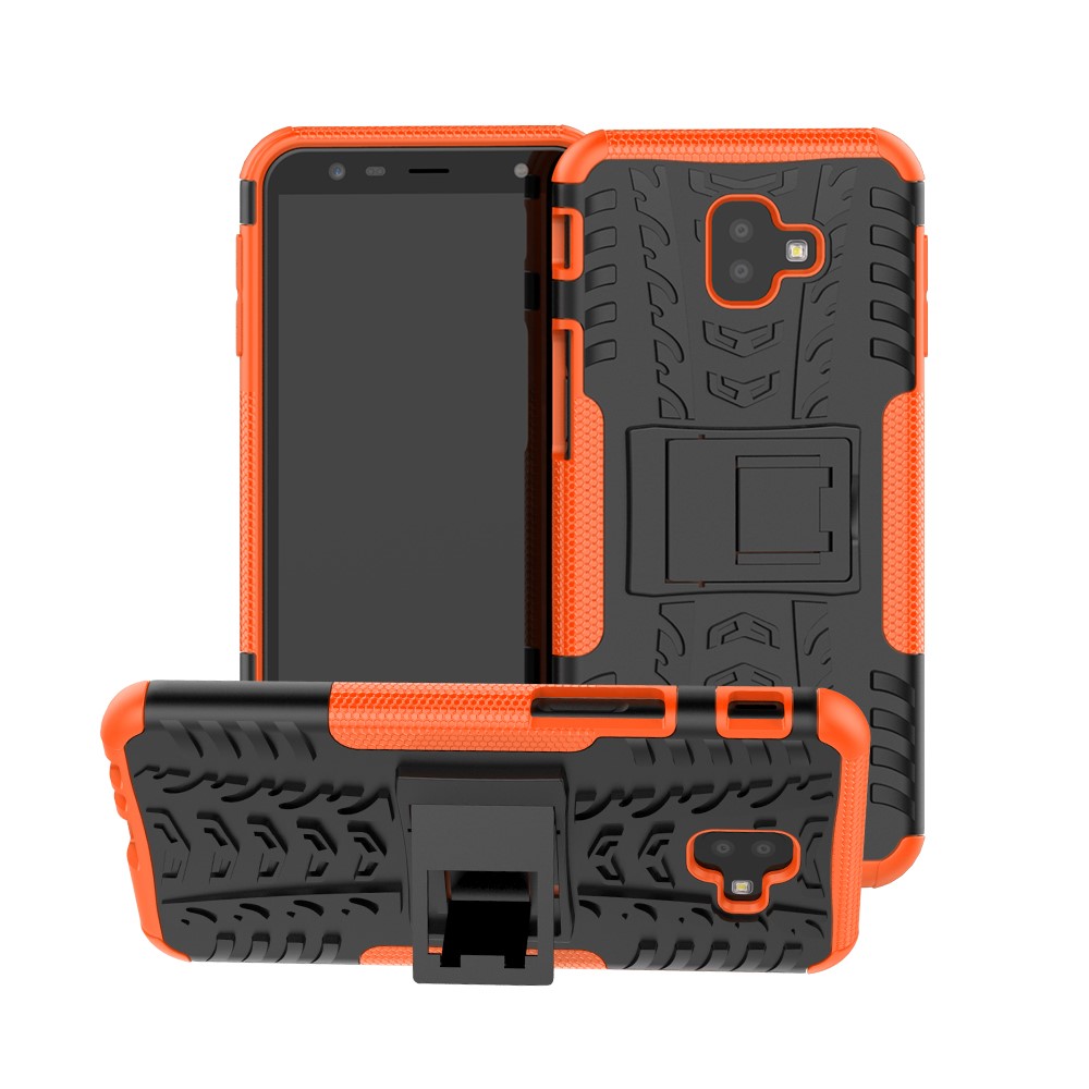  Samsung Galaxy J6 Plus - Stöttåliga skalet med stöd - Orange