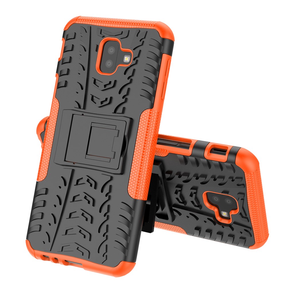  Samsung Galaxy J6 Plus - Stöttåliga skalet med stöd - Orange