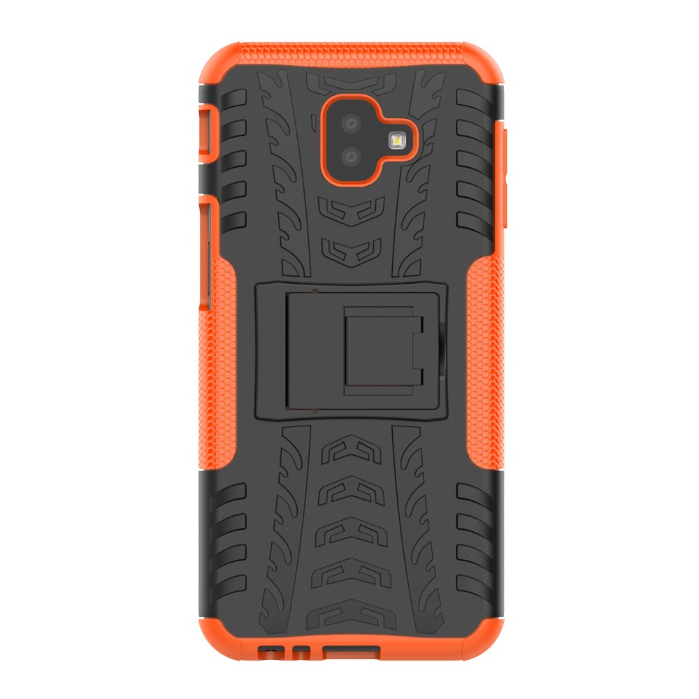  Samsung Galaxy J6 Plus - Stöttåliga skalet med stöd - Orange