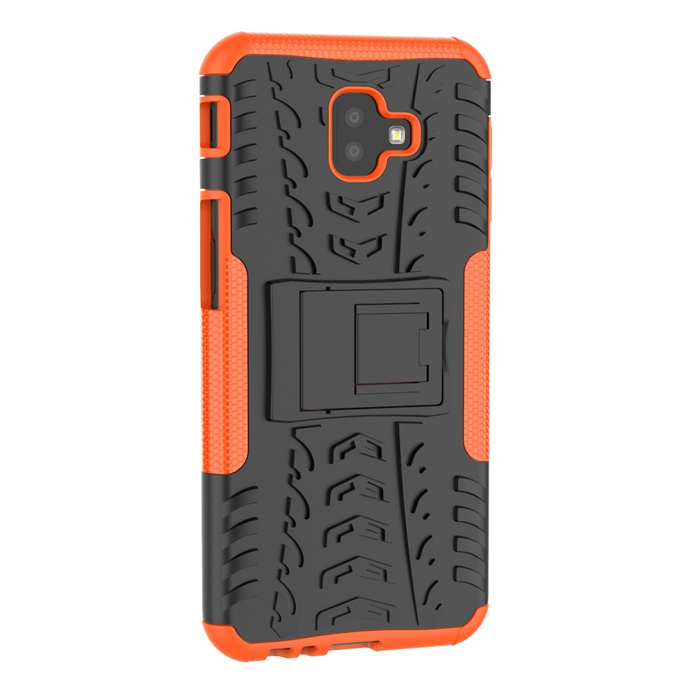  Samsung Galaxy J6 Plus - Stöttåliga skalet med stöd - Orange