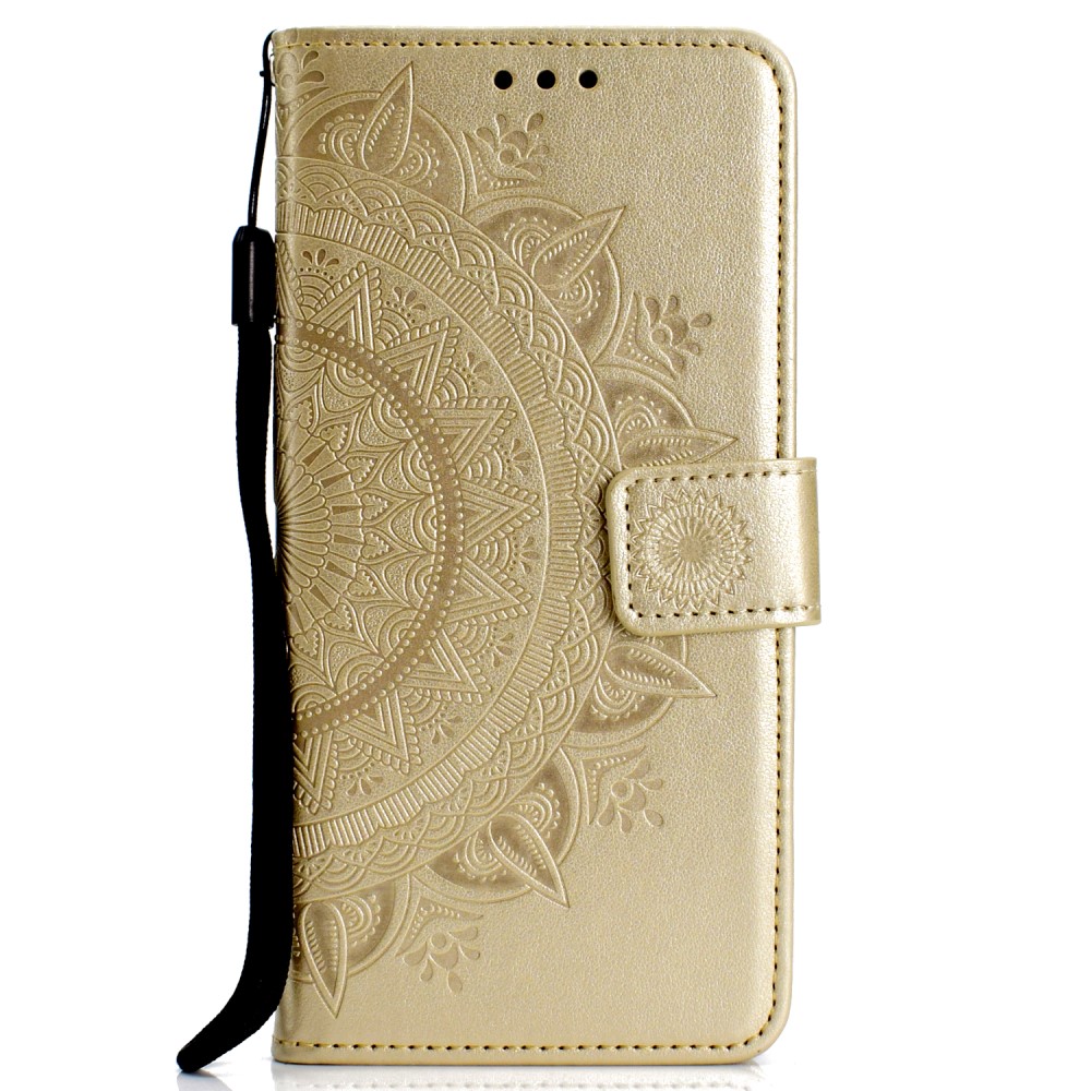  Samsung Galaxy S10e - Mandala Plånboksfodral - Guld