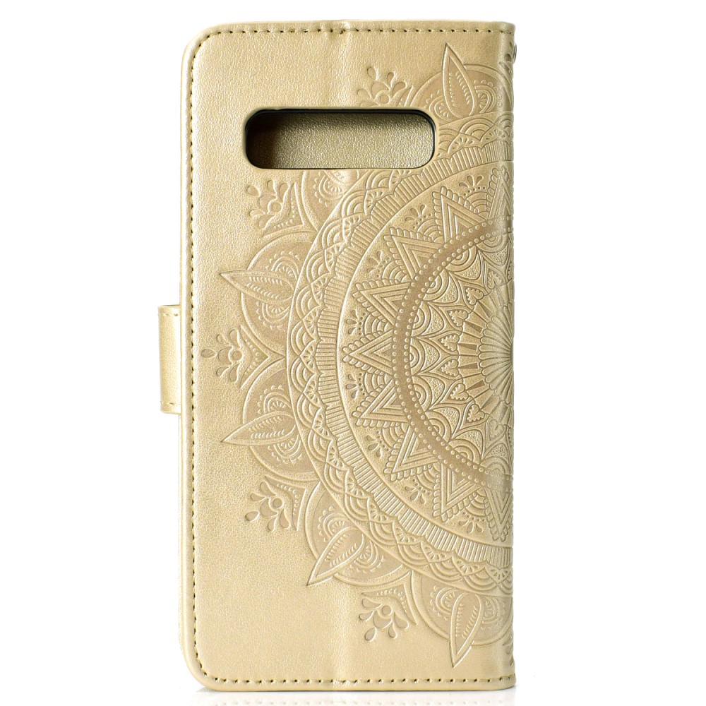  Samsung Galaxy S10 - Mandala Plånboksfodral - Guld