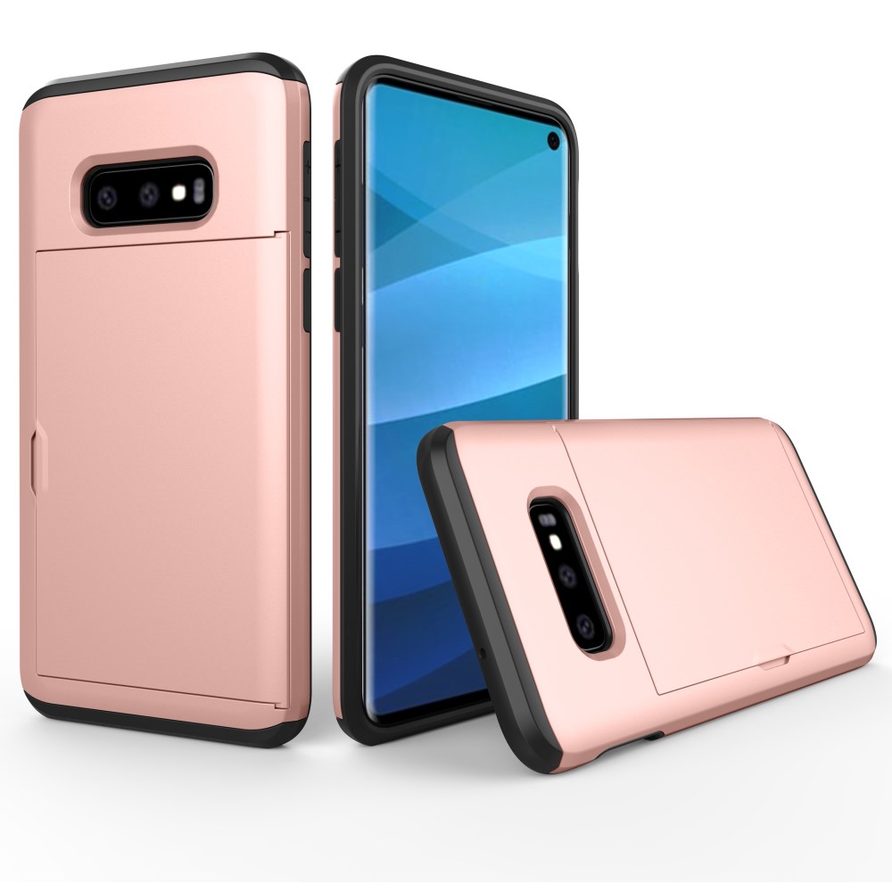  Samsung Galaxy S10e - Hybrid Skal Med Kortfunktion - Roséguld