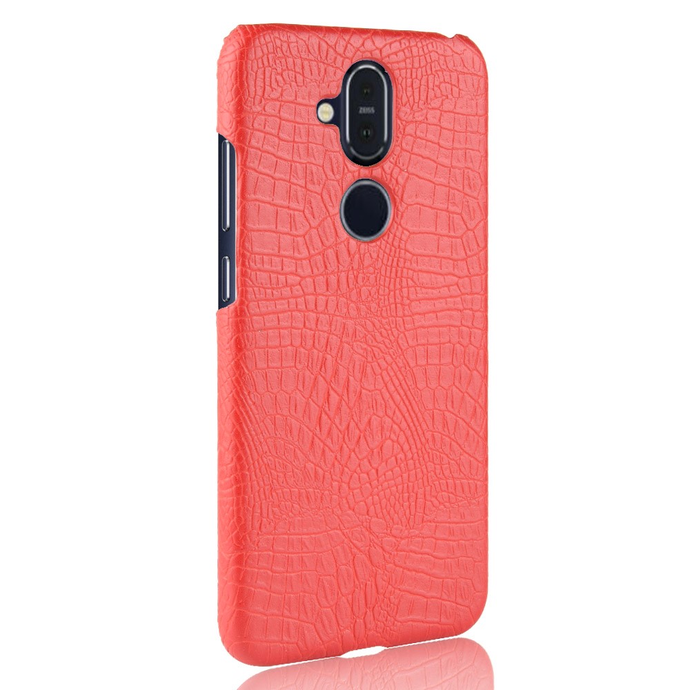  Nokia 8.1 - Krokodil Mönster Skal - Röd