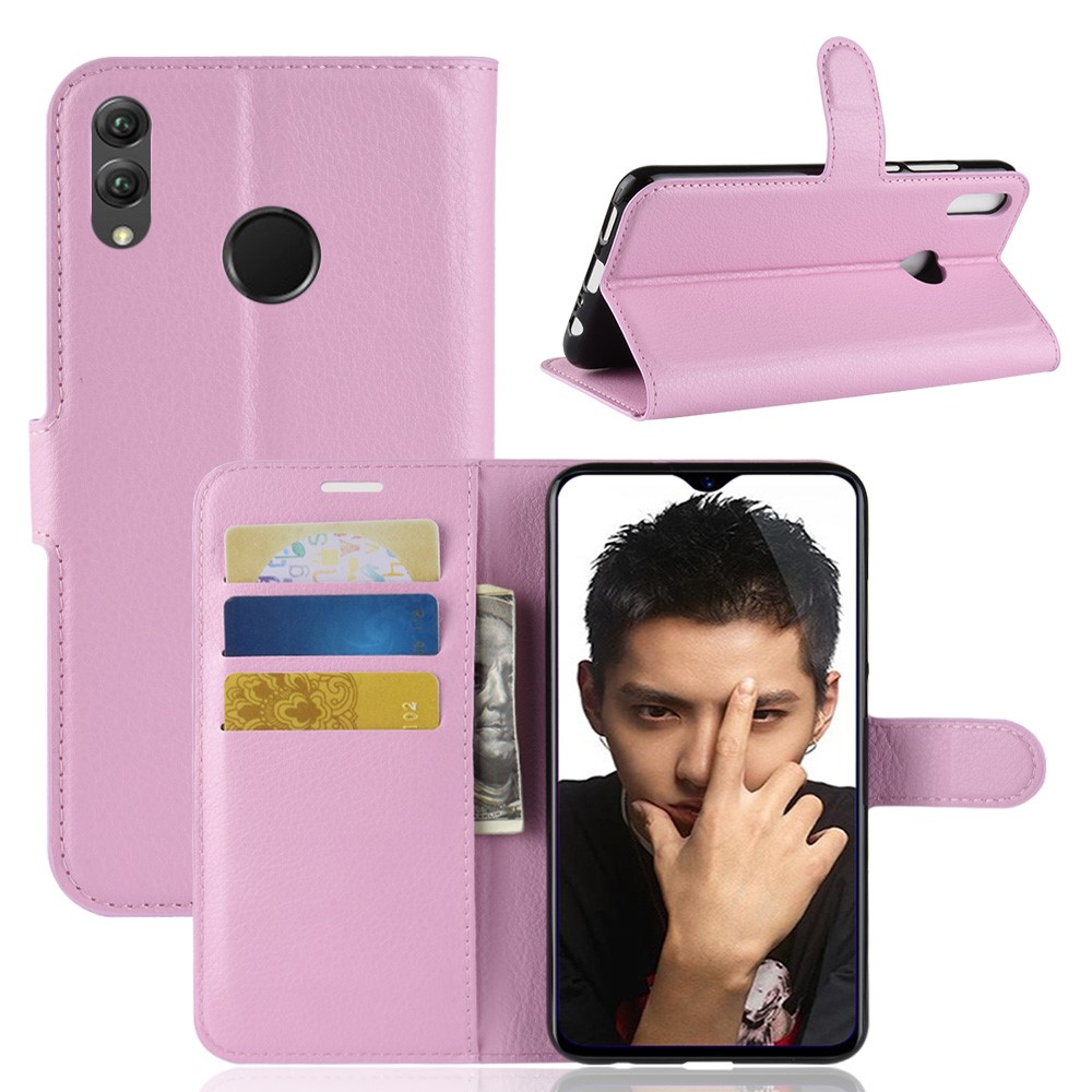 Huawei Honor 8X - Litchi Plånboksfodral - Ljus Rosa