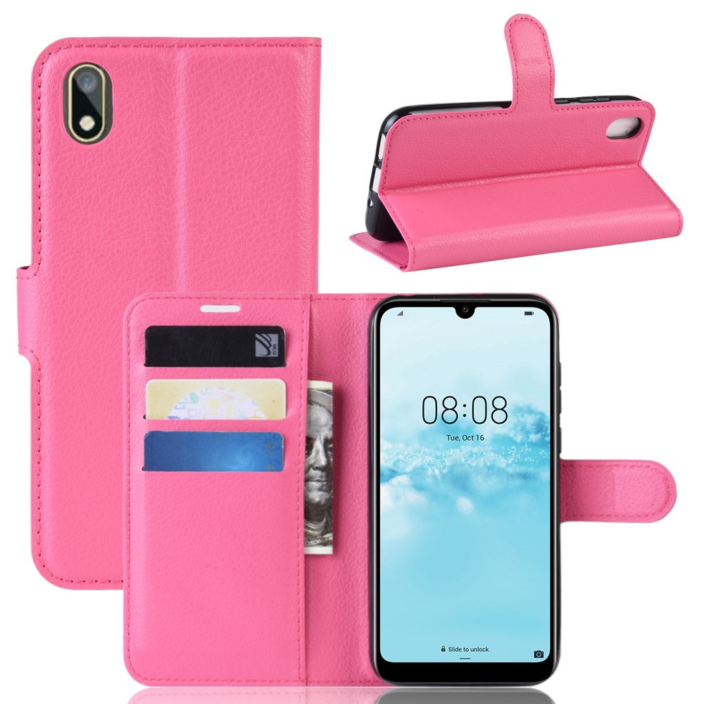  Huawei Y5 (2019) - Litchi Plånboksfodral - Rosa