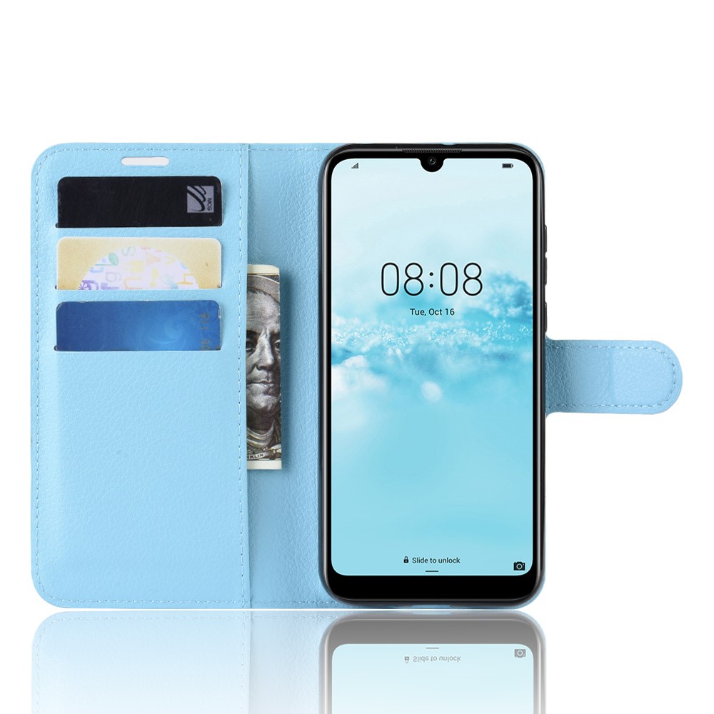  Huawei Y5 (2019) - Litchi Plånboksfodral - Ljus Blå