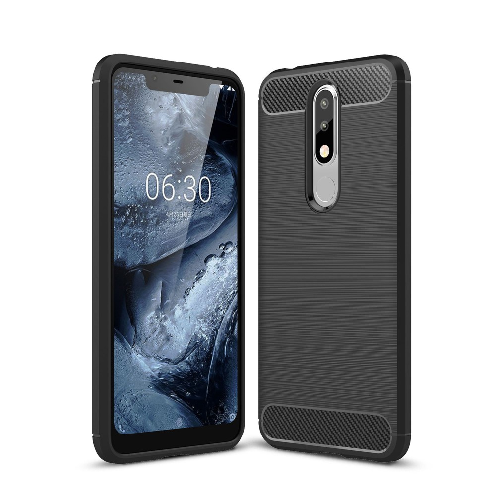  Nokia 5.1 Plus - Brushed TPU Skal - Svart