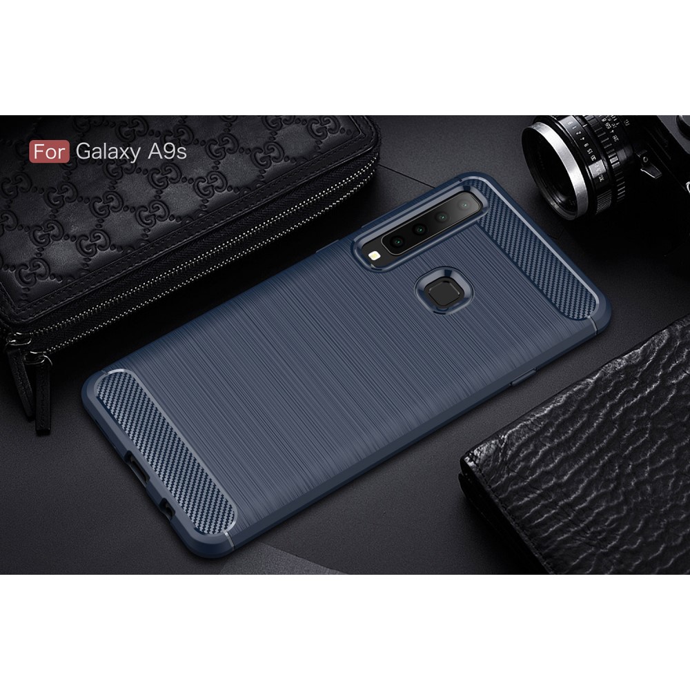  Samsung Galaxy A9 (2018) - Brushed TPU Skal - Navy Blue