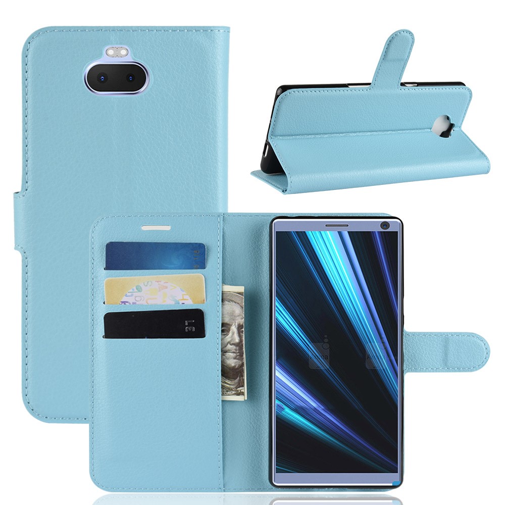  Sony Xperia 10 Plus - Litchi Plånboksfodral - Ljus Blå