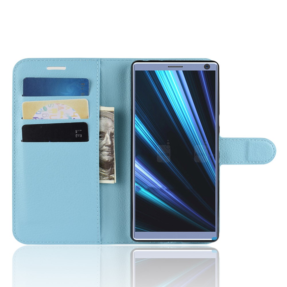 Sony Xperia 10 Plus - Litchi Plånboksfodral - Ljus Blå