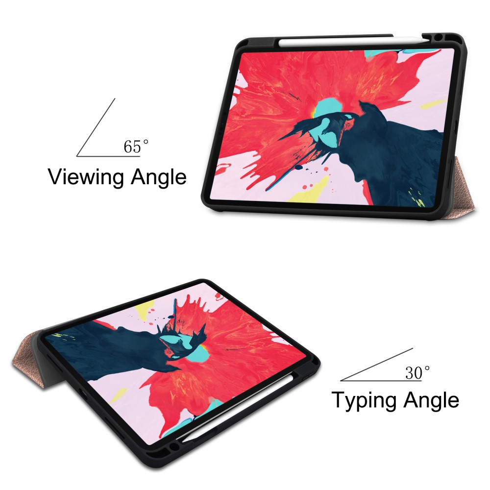  iPad Pro 11 (2018/2020) - Tri-Fold Fodral med Pennhållare - Roséguld