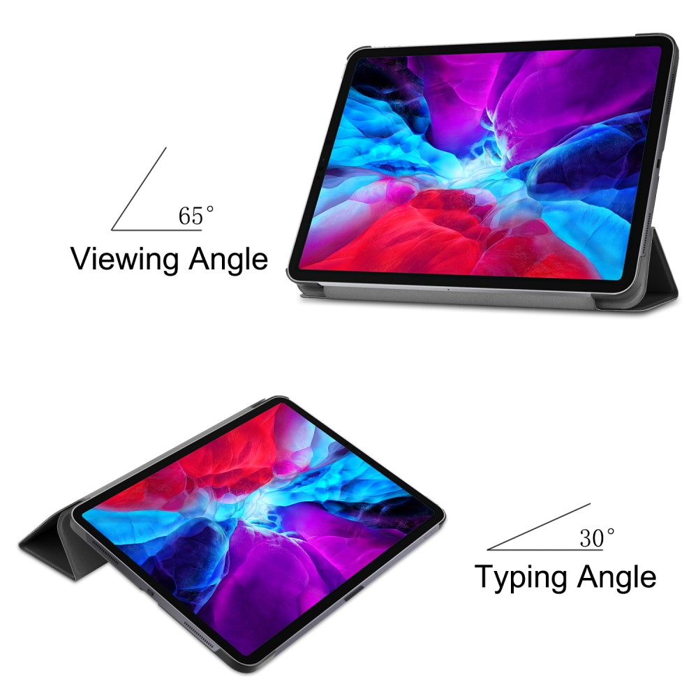  iPad Pro 12.9 (2018/2020) - Tri-Fold Stödjer Apple Pen Laddning - Svart
