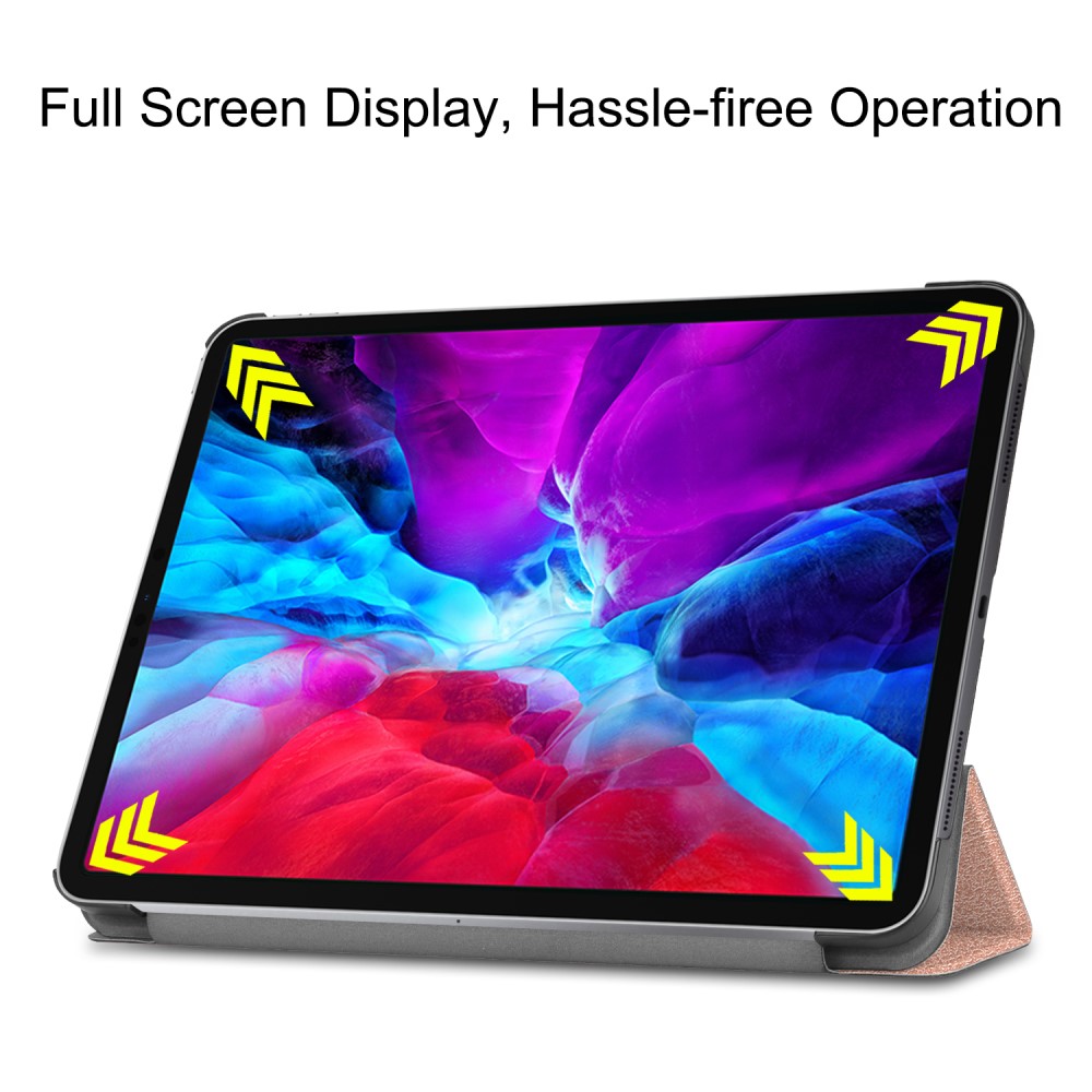  iPad Pro 12.9 (2018/2020) - Tri-Fold Stödjer Apple Pen Laddning - Roséguld