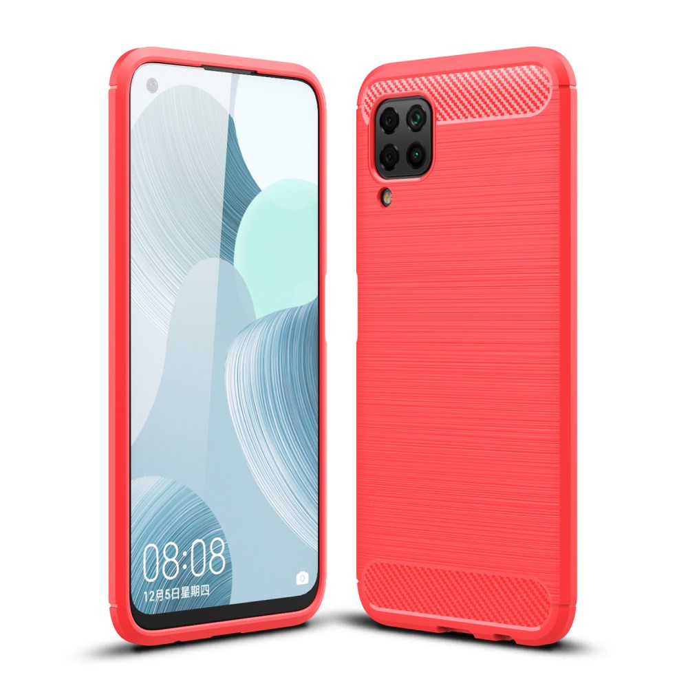  Huawei P40 Lite - Borstad Stål Textur - Röd