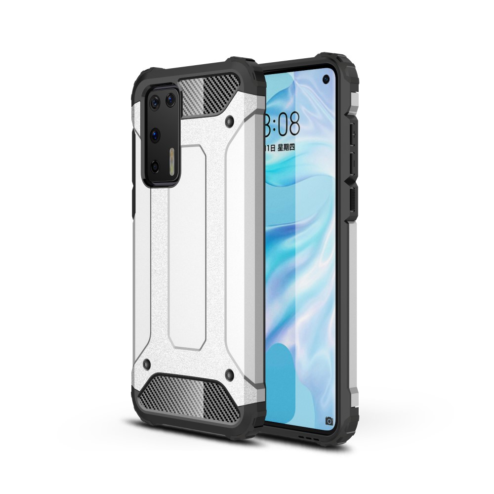  Huawei P40 - Hybrid Armor Skal - Silver