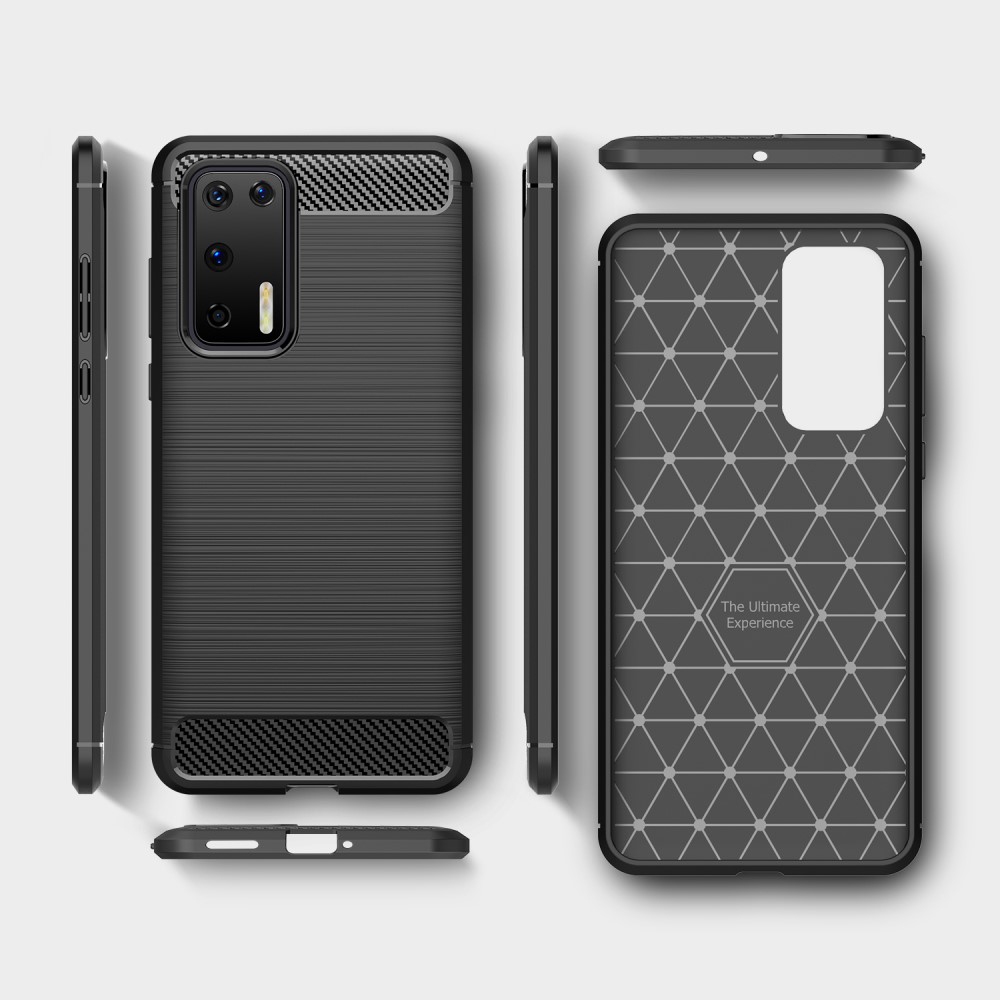  Huawei P40 - Brushed Textur Skal - Svart