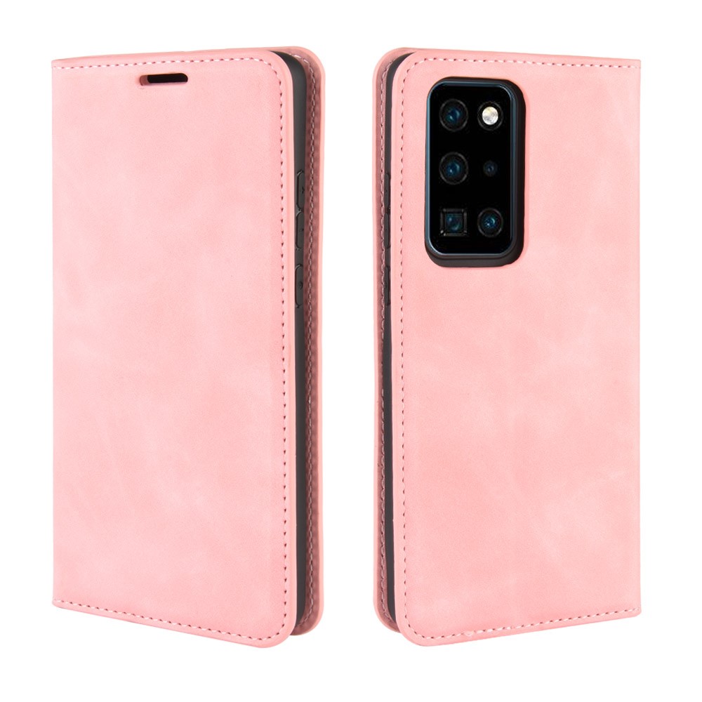  Huawei P40 Pro - Silkeslent Plånboksfodral - Ljus Rosa
