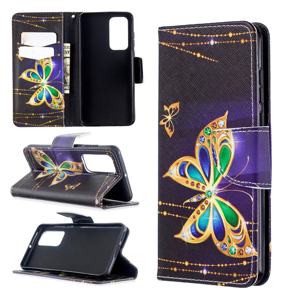  Huawei P40 - Plånboksfodral - Guld Fjärilar