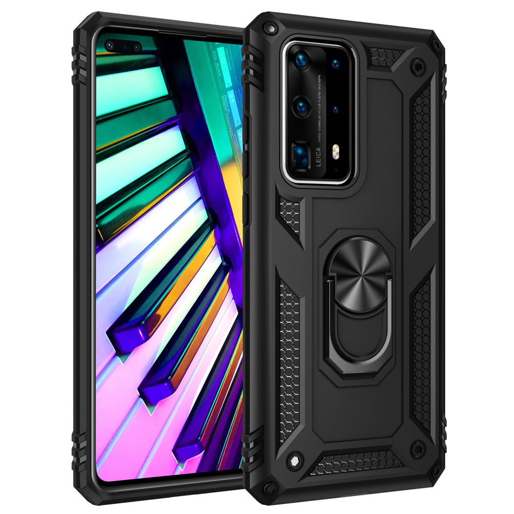  Huawei P40 - Stöttåligt Ring Skal - Svart