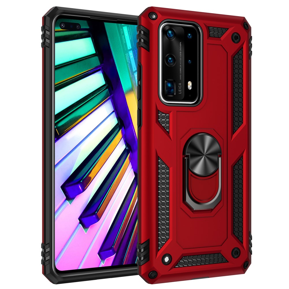  Huawei P40 - Stöttåligt Ring Skal - Röd