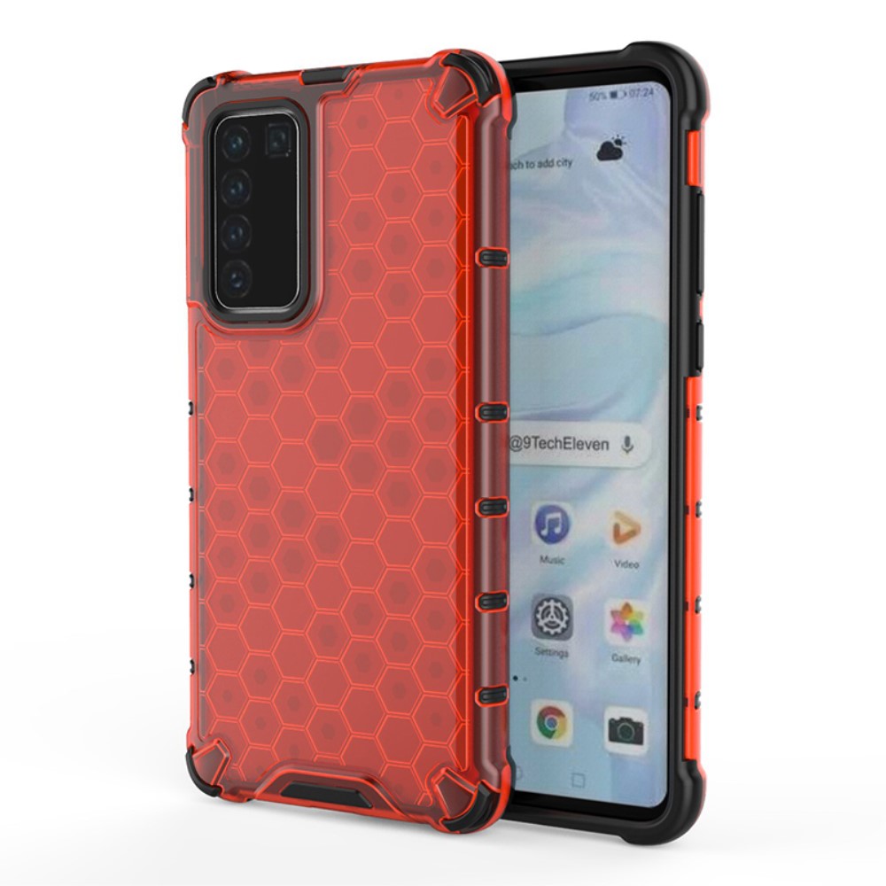  Huawei P40 - Armor Honeycomb Textur - Röd